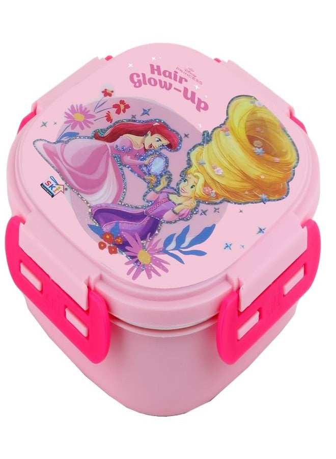 SKi Homeware Baker Insulated 3 Grid Bento Lunch Box With Stainless Steel Inner And A Steel Spoon-Princess, 450Ml - Image 1